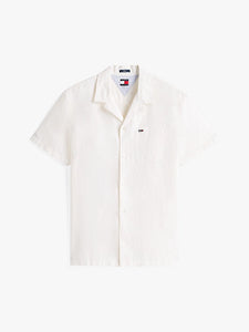 Tommy Jeans | Regular Fit Kurzarm-Hemd aus Leinenmix | YBL Ecru