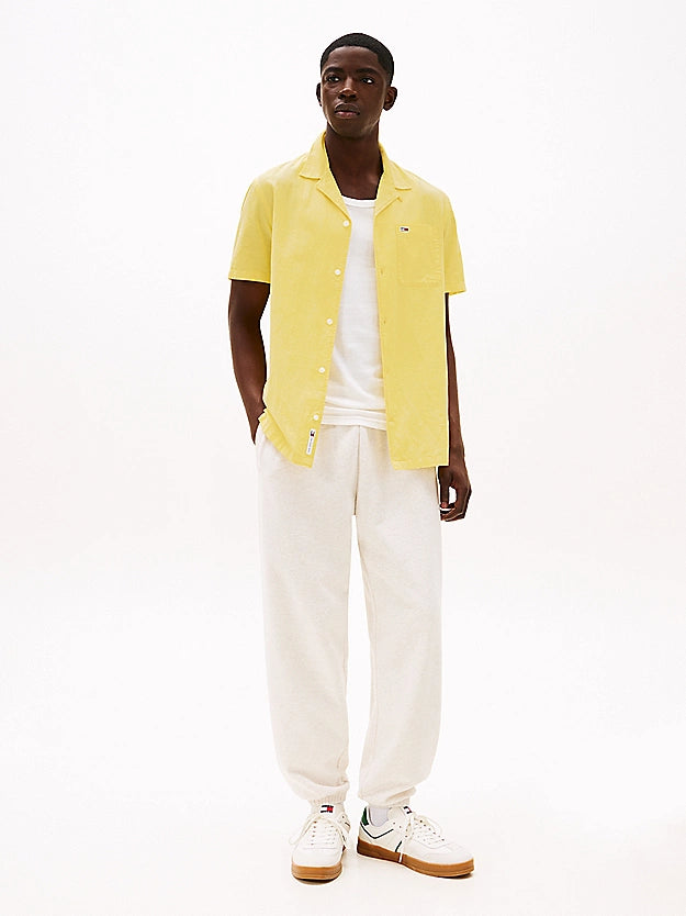 Tommy Jeans | Regular Fit Kurzarm-Hemd aus Leinenmix | ZGP YellDahlia