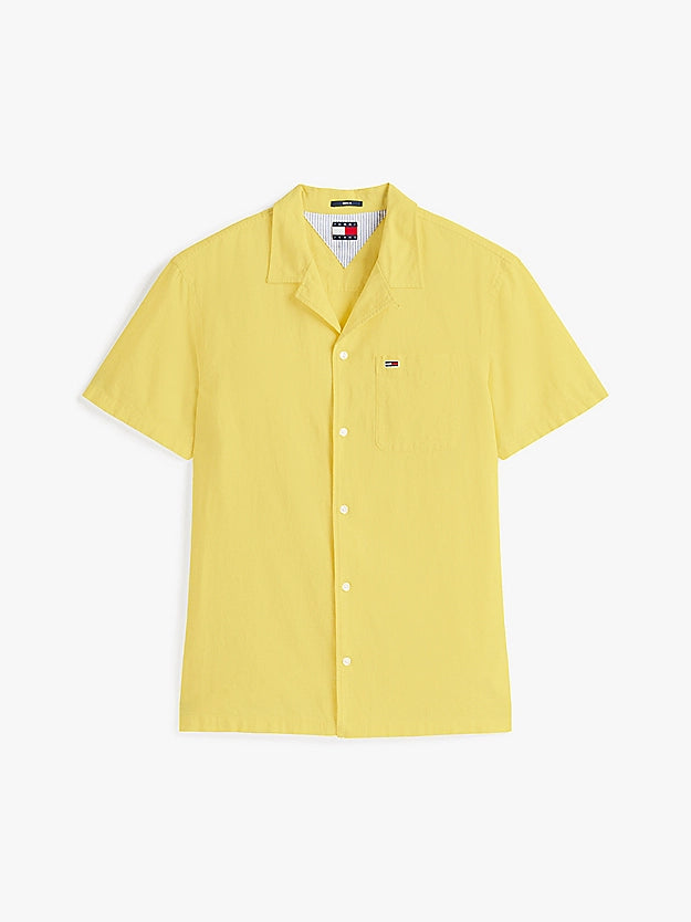 Tommy Jeans | Regular Fit Kurzarm-Hemd aus Leinenmix | ZGP YellDahlia