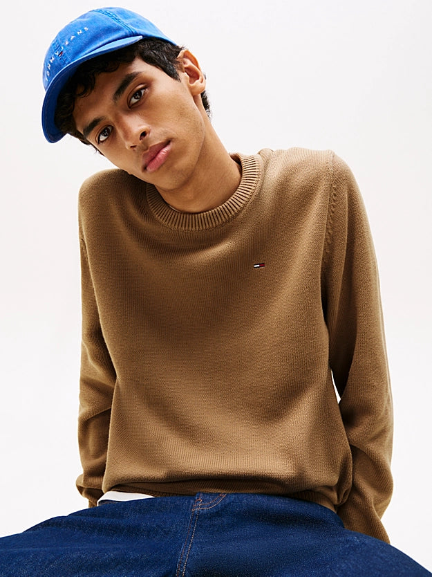 Tommy Jeans | Slim Fit Pullover mit Rundhalsausschnitt | GVP Pecan Nut