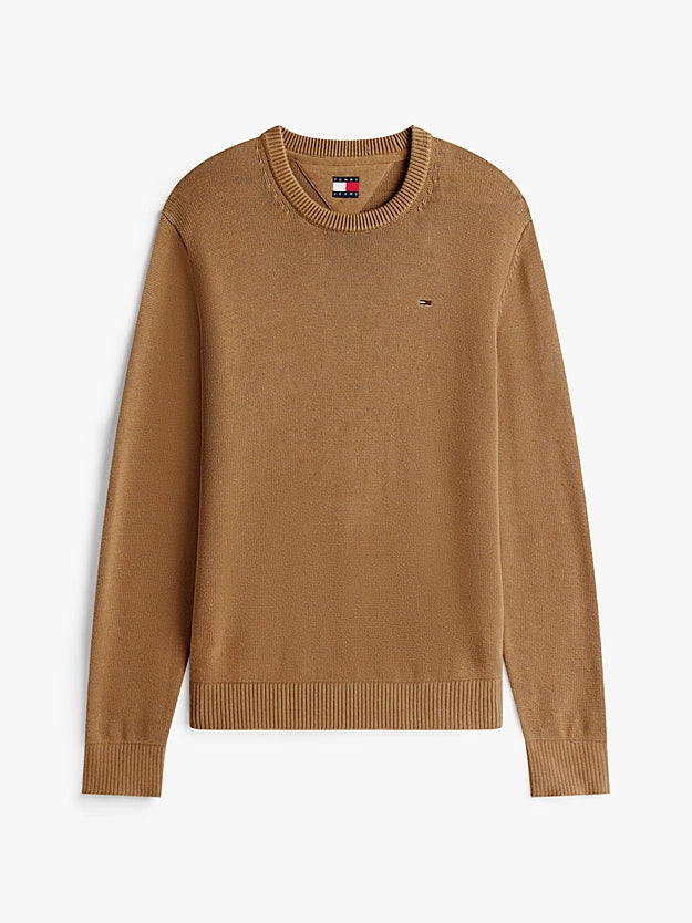 Tommy Jeans | Slim Fit Pullover mit Rundhalsausschnitt | GVP Pecan Nut