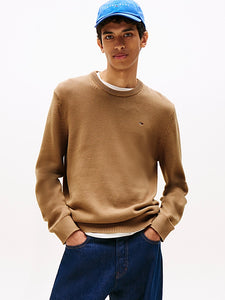 Tommy Jeans | Slim Fit Pullover mit Rundhalsausschnitt | GVP Pecan Nut