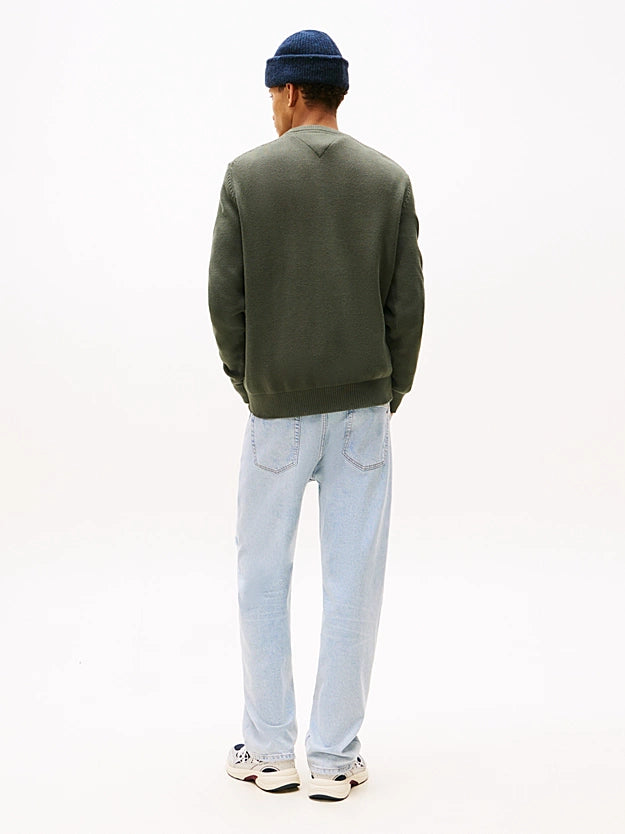 Tommy Jeans | Slim Fit Pullover mit Rundhalsausschnitt | MRH Green