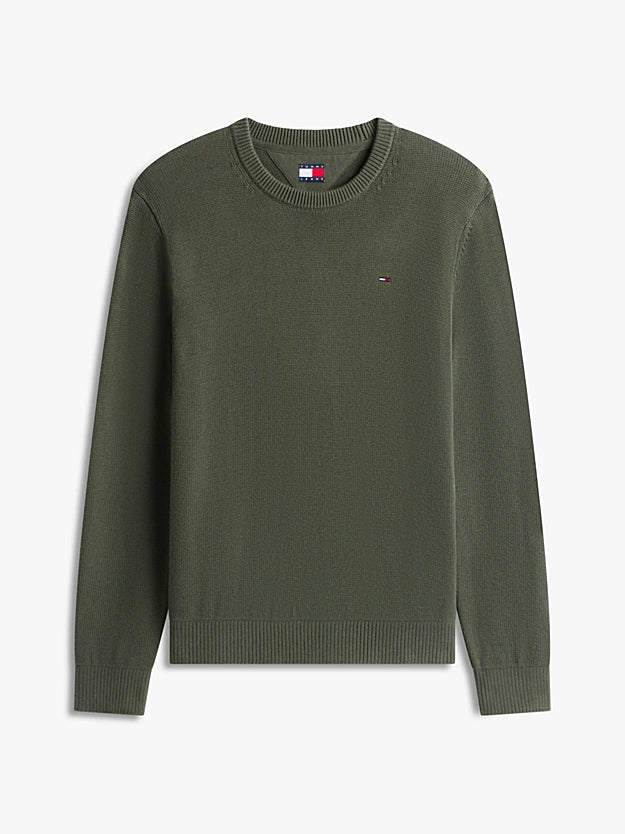 Tommy Jeans | Slim Fit Pullover mit Rundhalsausschnitt | MRH Green