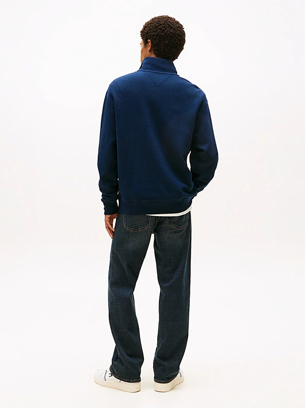 Tommy Jeans | Relaxed Fit Pullover mit Waffelstrick | C1G Night navy