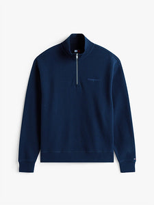 Tommy Jeans | Relaxed Fit Pullover mit Waffelstrick | C1G Night navy