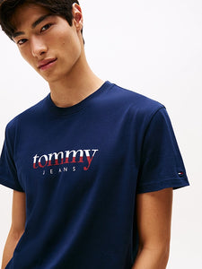 Tommy Jeans | Rundhals-T-Shirt aus Jersey mit Logo | C1G Night Navy