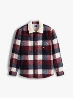 Lade das Bild in den Galerie-Viewer, Tommy Jeans | Oversized Fit Flanell-Overshirt mit Teddy-Fleece | C1G Night Navy
