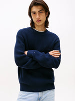 Lade das Bild in den Galerie-Viewer, Tommy Jeans | Grobstrick-Pullover mit Logo-Stickerei | C1G Night navy
