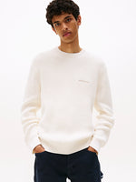 Lade das Bild in den Galerie-Viewer, Tommy Jeans | Grobstrick-Pullover mit Logo-Stickerei | YBH White
