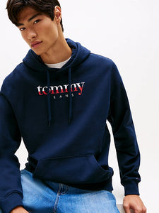 Tommy Jeans | Terry-Hoodie mit Logo und Tunnelzug | C1G Night navy