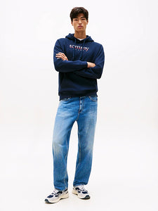 Tommy Jeans | Terry-Hoodie mit Logo und Tunnelzug | C1G Night navy
