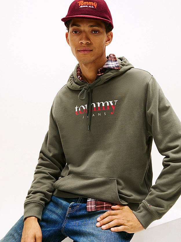 Tommy Jeans | Terry-Hoodie mit Logo und Tunnelzug | MRH Green