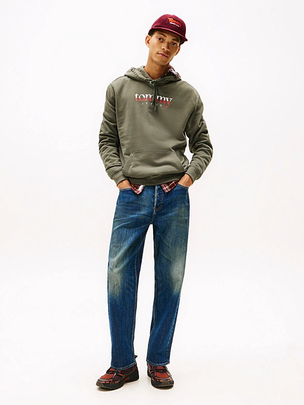Tommy Jeans | Terry-Hoodie mit Logo und Tunnelzug | MRH Green