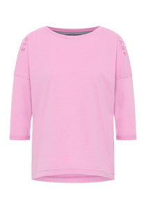 Elbsand | T-Shirt 3/4 - Veera  | 026 PINK MAUVE + CLOUD WHITE