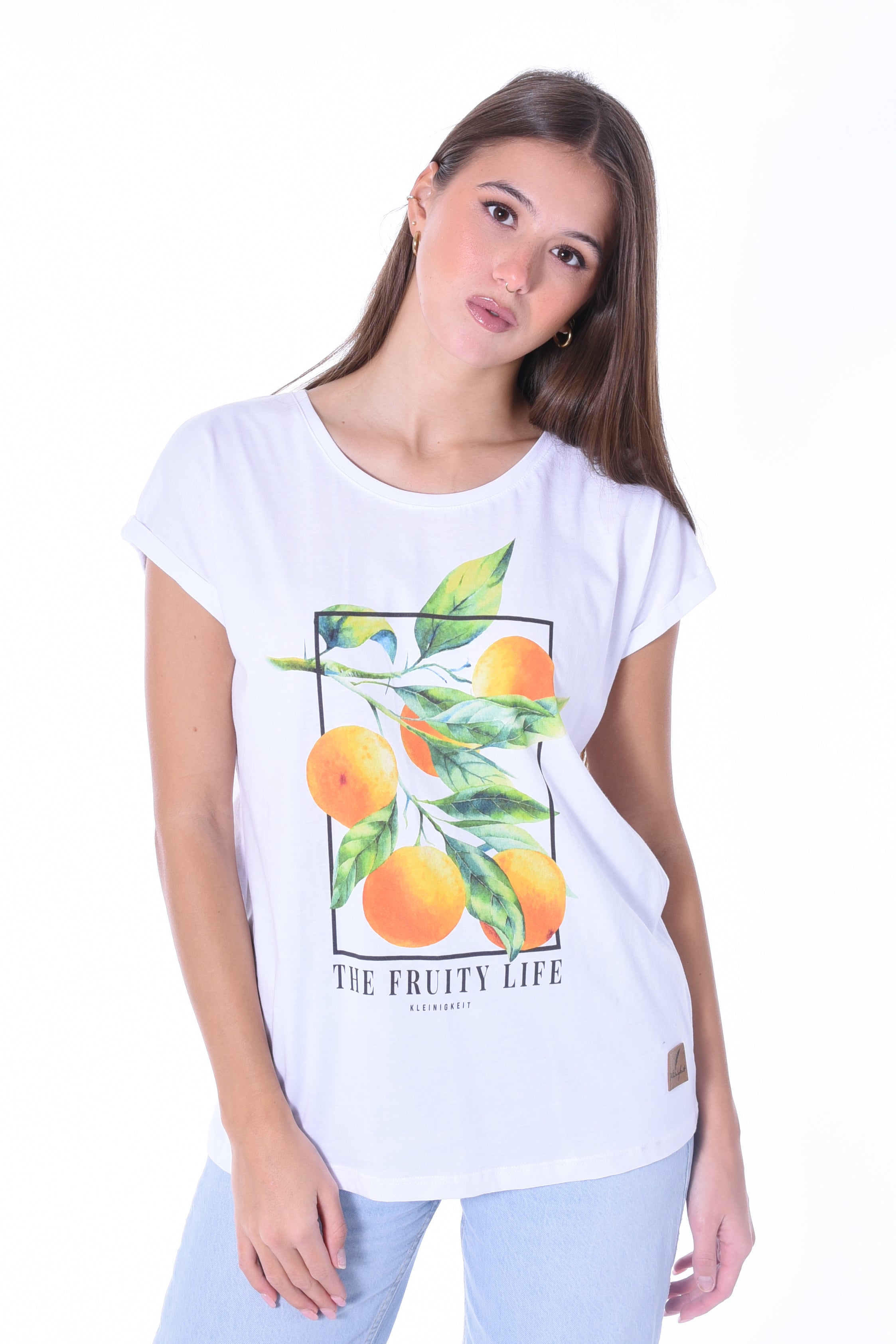 Kleinigkeit | Girls T-Shirt "The Fruity Life" | 625 soft orange