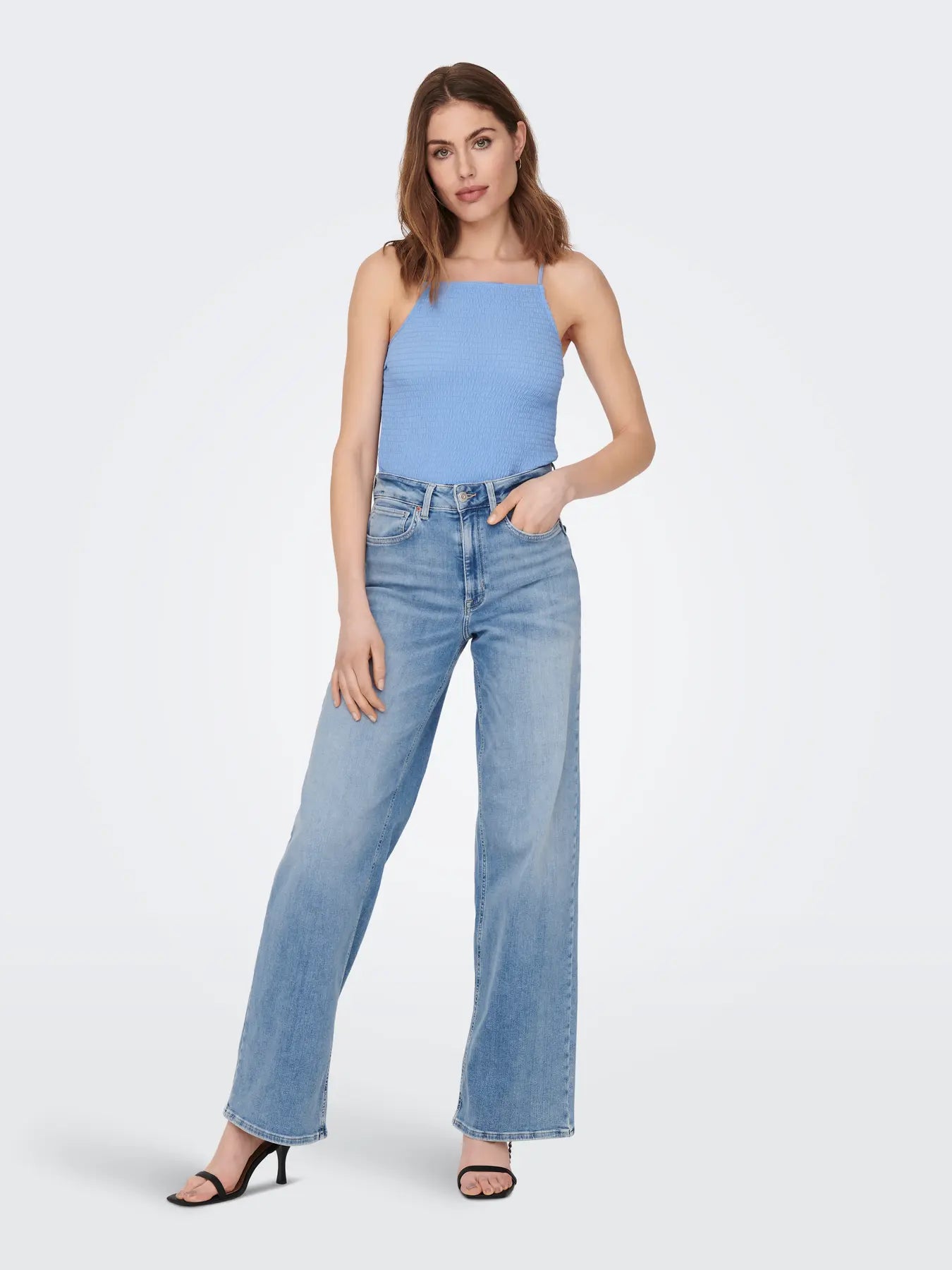 ONLY | MADISON High Waist Wide Leg Jeans | 902 hellused