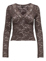 Lade das Bild in den Galerie-Viewer, ONLY | NIKKA Spitzentop | Seal brown
