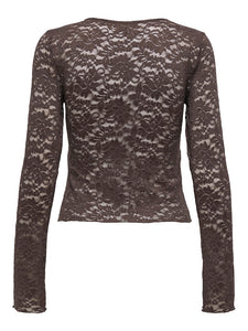 ONLY | NIKKA Spitzentop | Seal brown