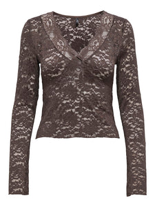 ONLY | NIKKA Spitzentop | Seal brown