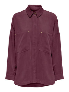 ONLY | JANINE Hemdjacke Cord | Mauve wine