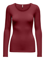 Lade das Bild in den Galerie-Viewer, ONLY | Live Love O-Neck Longsleeve | Cabernet
