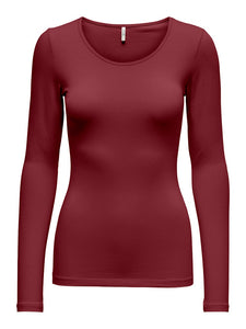 ONLY | Live Love O-Neck Longsleeve | Cabernet