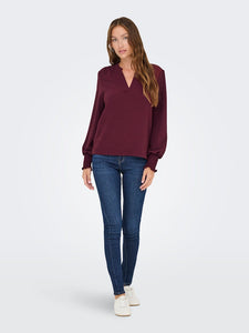 ONLY | METTE Top Bluse | Tawny port