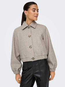 ONLY | NANCY - kurze Bomber Jacke | Simply taupe