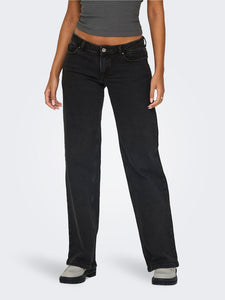 ONLY | JUICY WIDE LOW WAIST JEANS | WASHED BLACK
