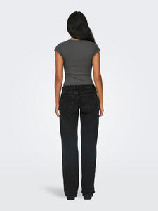 ONLY | JUICY WIDE LOW WAIST JEANS | WASHED BLACK