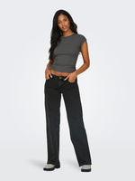 Load image into Gallery viewer, ONLY | JUICY WIDE LOW WAIST JEANS | WASHED BLACK
