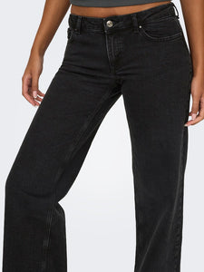 ONLY | JUICY WIDE LOW WAIST JEANS | WASHED BLACK