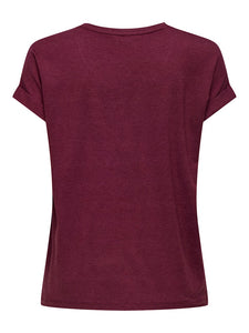 ONLY | Moster O-Neck T-shirt | Burgundy