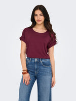 Lade das Bild in den Galerie-Viewer, ONLY | Moster O-Neck T-shirt | Burgundy
