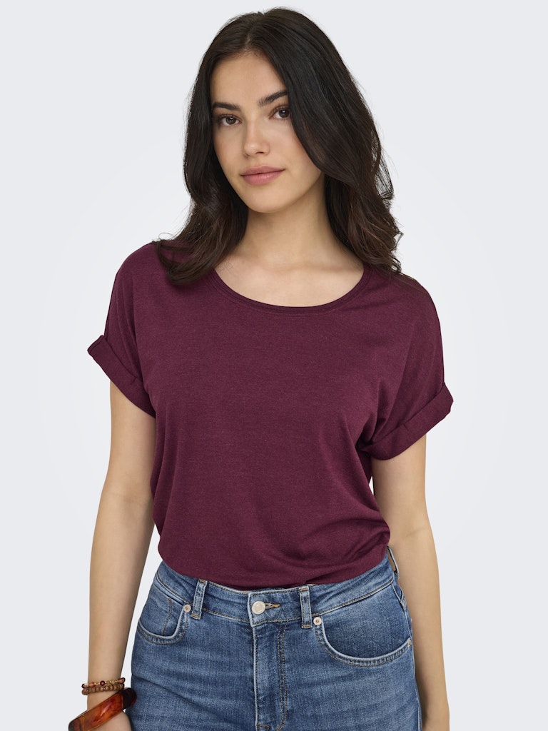 ONLY | Moster O-Neck T-shirt | Burgundy