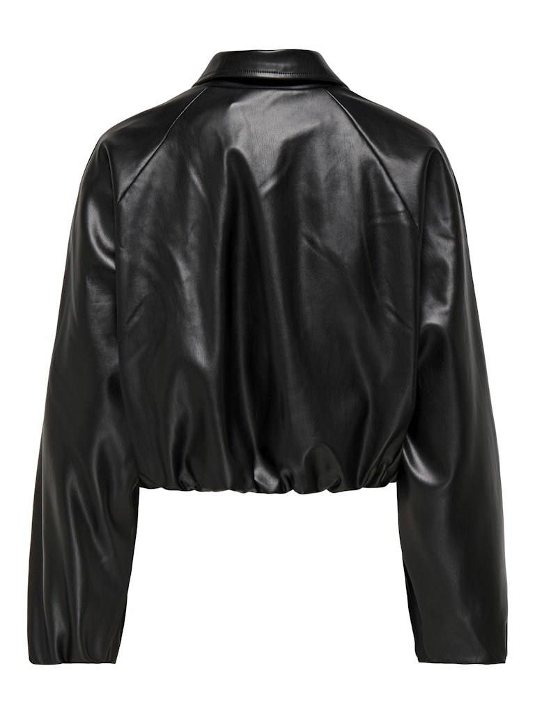 ONLY | SARAMY Leder Bomber Jacke | Black