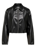 Lade das Bild in den Galerie-Viewer, ONLY | SARAMY Leder Bomber Jacke | Black
