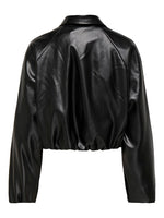 Lade das Bild in den Galerie-Viewer, ONLY | SARAMY Leder Bomber Jacke | Black
