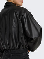 Lade das Bild in den Galerie-Viewer, ONLY | SARAMY Leder Bomber Jacke | Black
