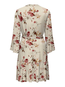 ONLY | CLEMENTINE Kurzes Kleid | Cremebrülee/roseflowers