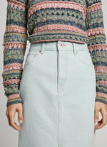 Lade das Bild in den Galerie-Viewer, PEPE | Rock midi denim slim fit  | PG2 usedwashed
