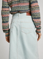 Lade das Bild in den Galerie-Viewer, PEPE | Rock midi denim slim fit  | PG2 usedwashed

