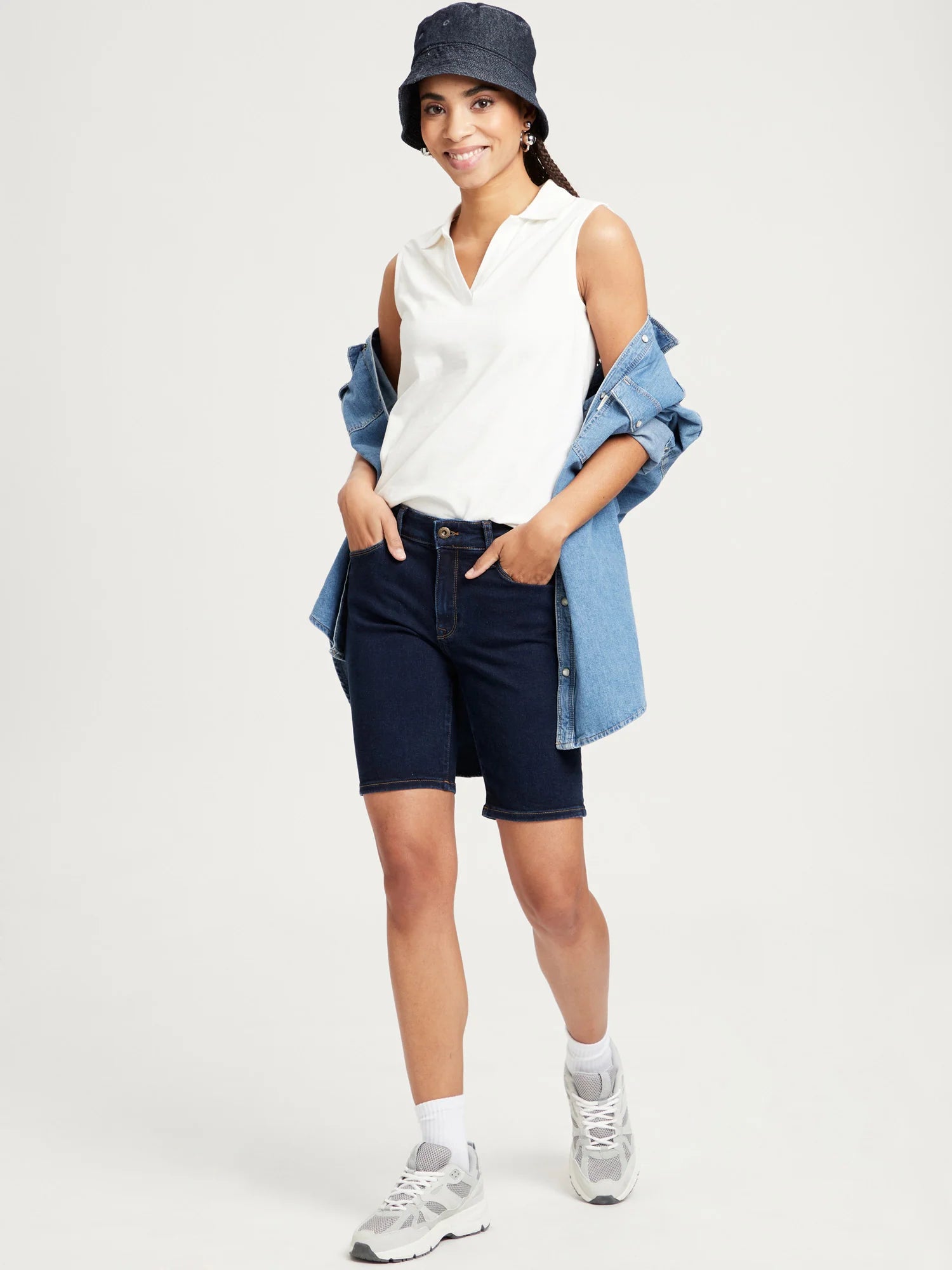 Cross | Jeans Shorts Anya Slim Fit High Waist  | 005 DARK BLUE