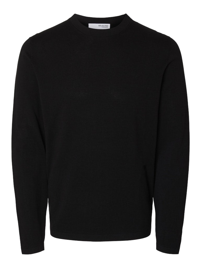 SELECTED | RAVI STRUCTURE CREW NECK | Black
