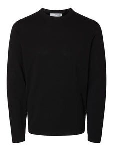 SELECTED | RAVI STRUCTURE CREW NECK | Black