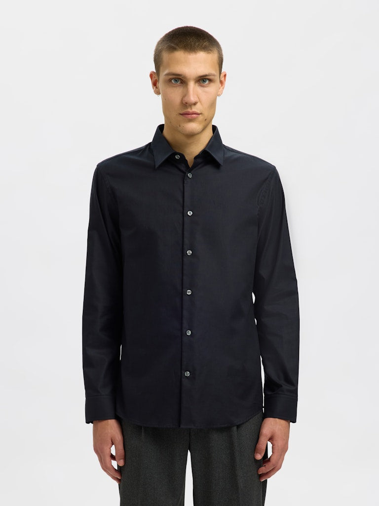 SELECTED | SLIM CLARK HEMD | Black