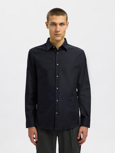 SELECTED | SLIM CLARK HEMD | Black