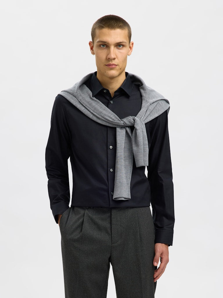 SELECTED | SLIM CLARK HEMD | Black