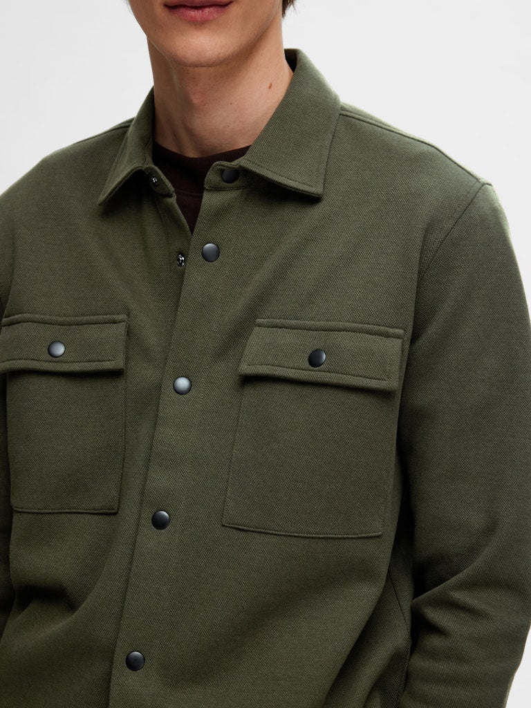 SELECTED | KLASSISCHES OVERSHIRT Jackie | Forste Night oliv